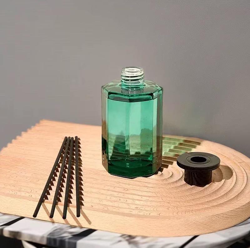 Empty Translucent Green Diffuser Glass Bottle