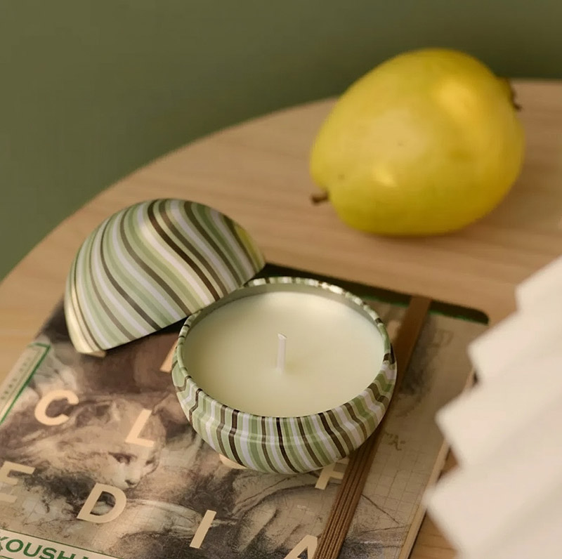 Ball Shape Ceramic Candle Jar with Custom Design