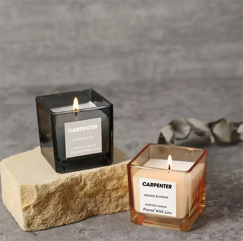 Square Glass Jar Candle