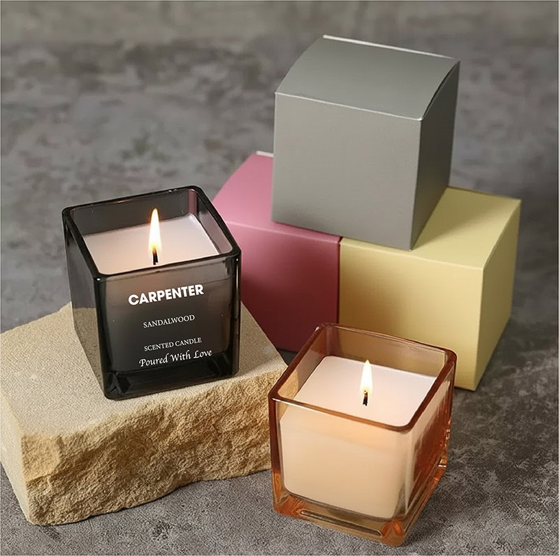 Square Glass Jar Candle