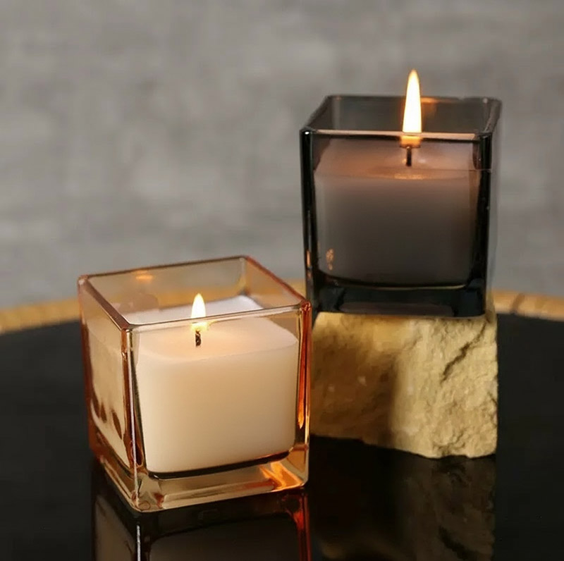 Square Glass Jar Candle