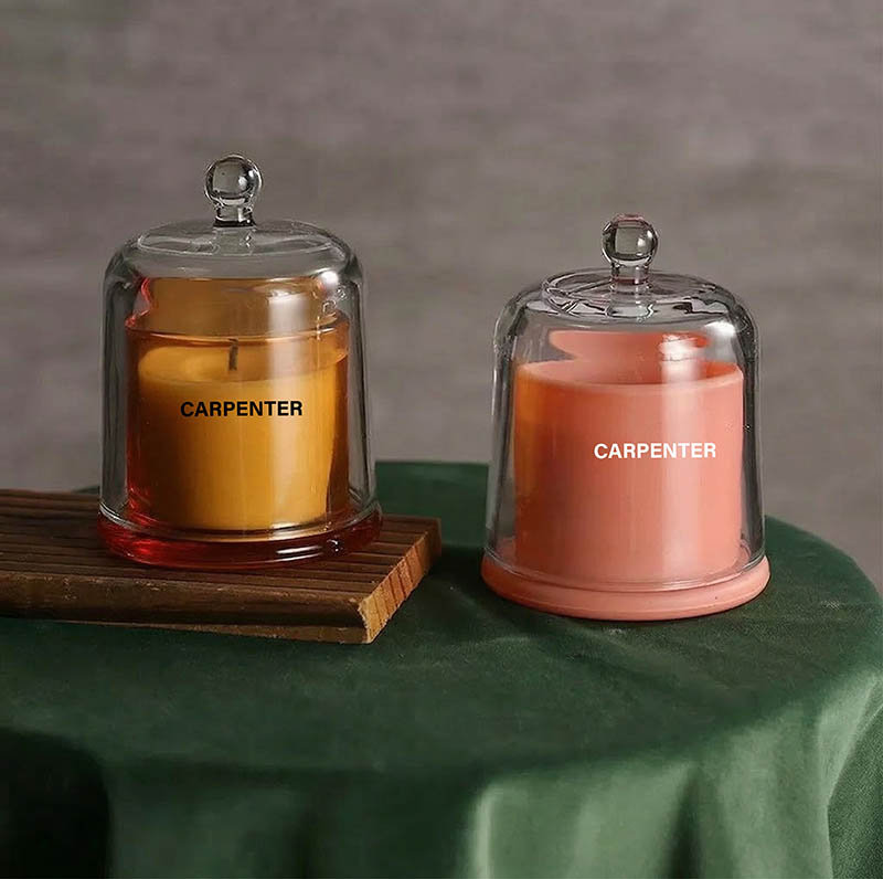 Soy Wax Candle with Glass Cloche
