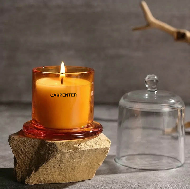 Soy Wax Candle with Glass Cloche