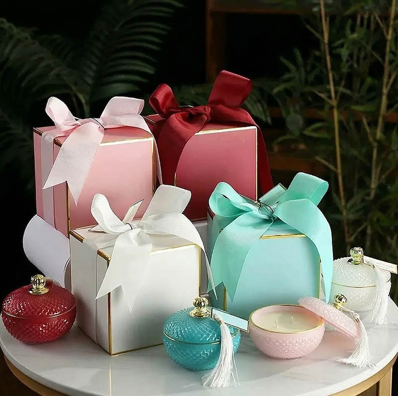 Colorful Glass Candy Jar for Scented Candle