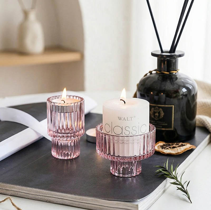 Glass Tealight Candle Jar with Customized Color