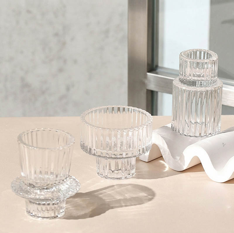 Glass Tealight Candle Jar with Customized Color