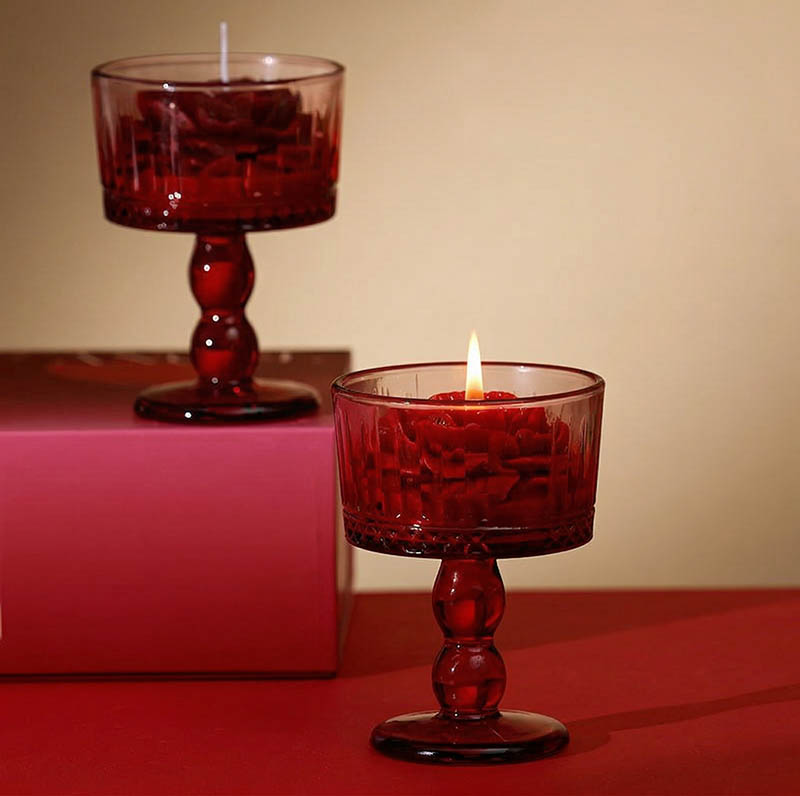 Romantic Wine Glass Jar Soy Wax Candle
