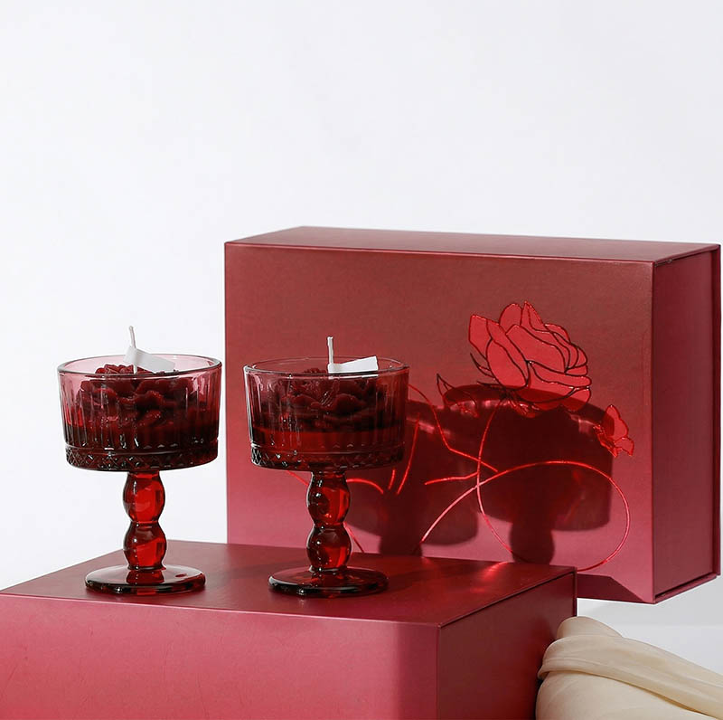Romantic Wine Glass Jar Soy Wax Candle