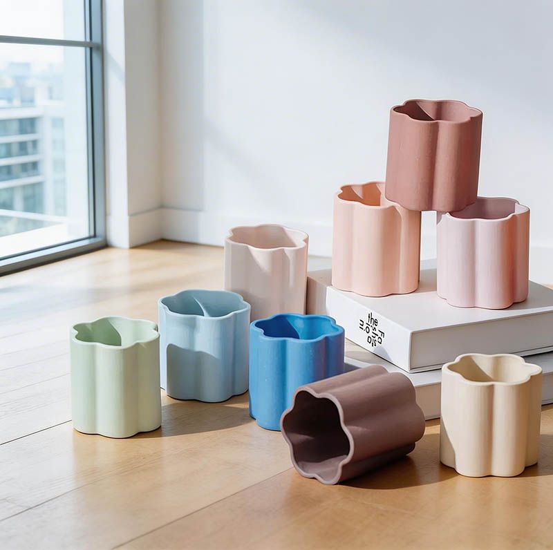 Flower Shaped Ceramic Candle Jar
