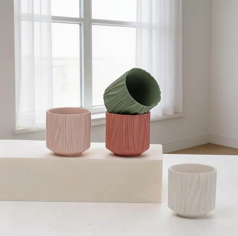 Water Ripple Ceramic Candle Jar