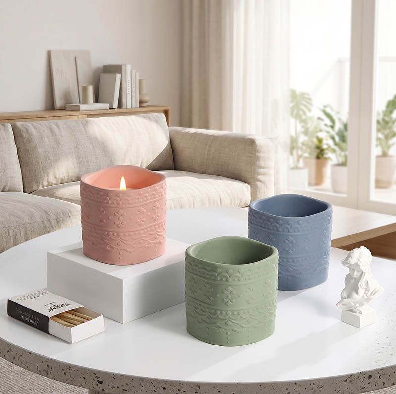 Customized Ceramic Candle Jar Vessels for Home Decoration