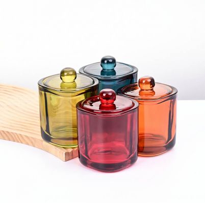 Customized Scented Candle Glass Jar with Glass Lid