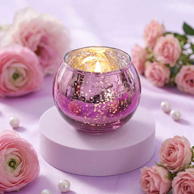 Valentine Electroplating Glass Vessels for Tealight Candles