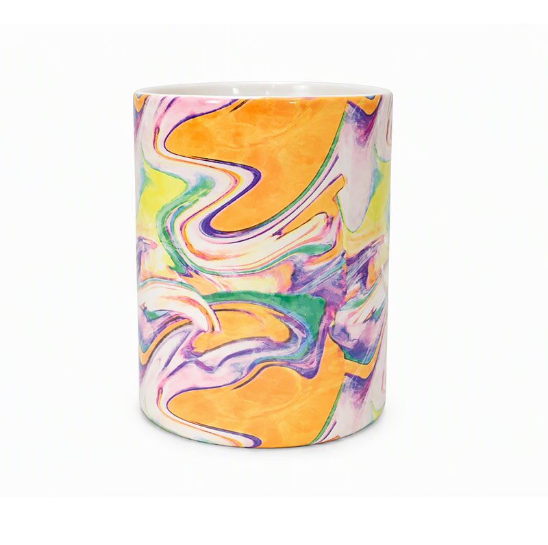 Green Marbling Glass Candle Jar
