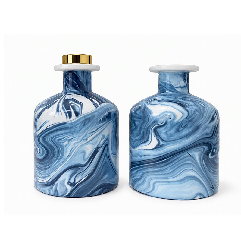Blue Marbling Glass Diffuser Bottle