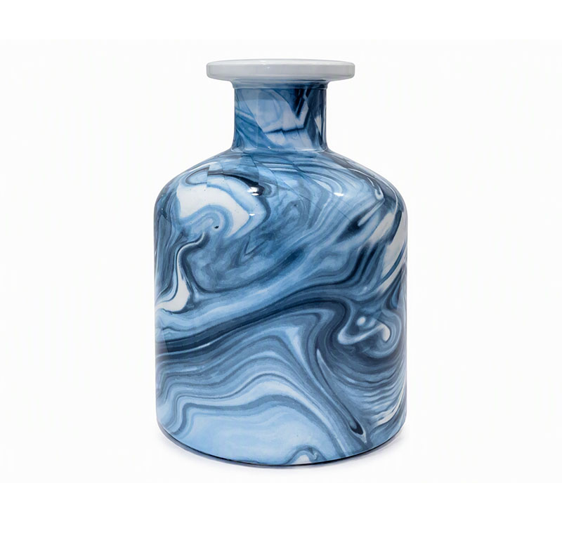 Blue Marbling Glass Diffuser Bottle