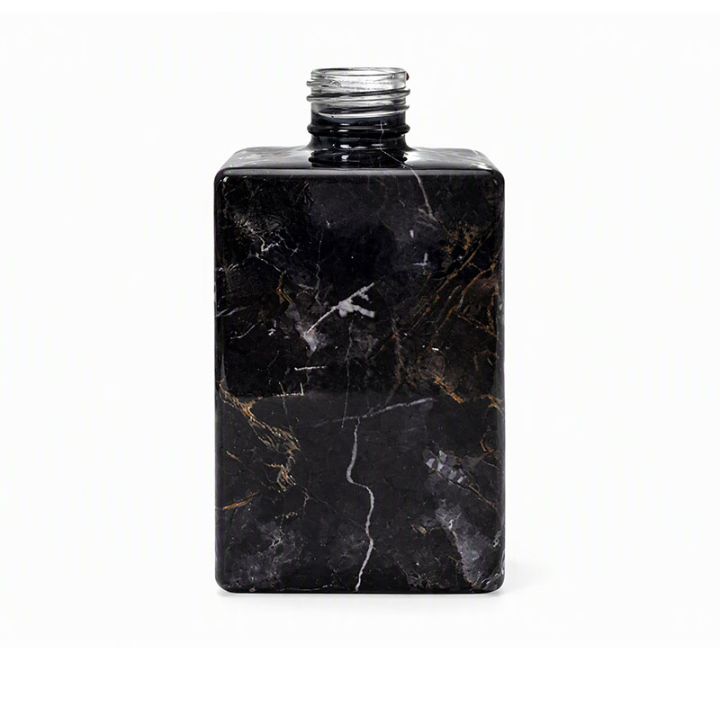 Black Marbling Pattern Square Glass Diffuser Bottle